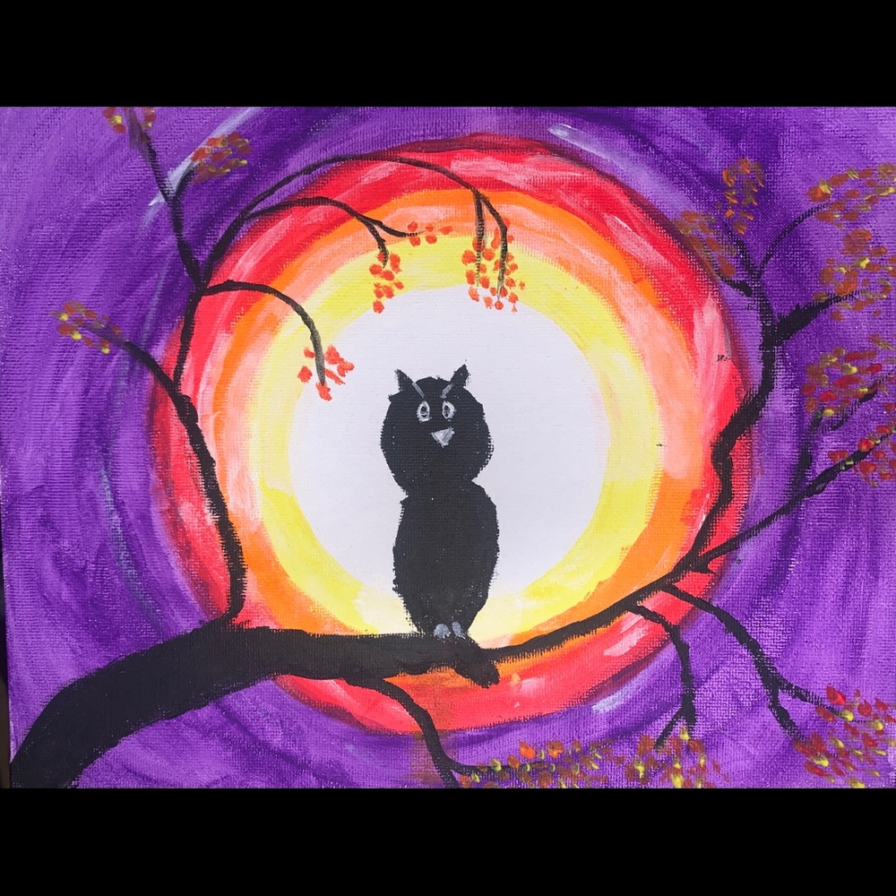 Acrylic owl painting on canvas